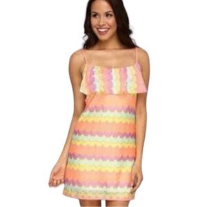 LILLY PULITZER Multicolored Lays Ruffle Mini Dress EUC sz M